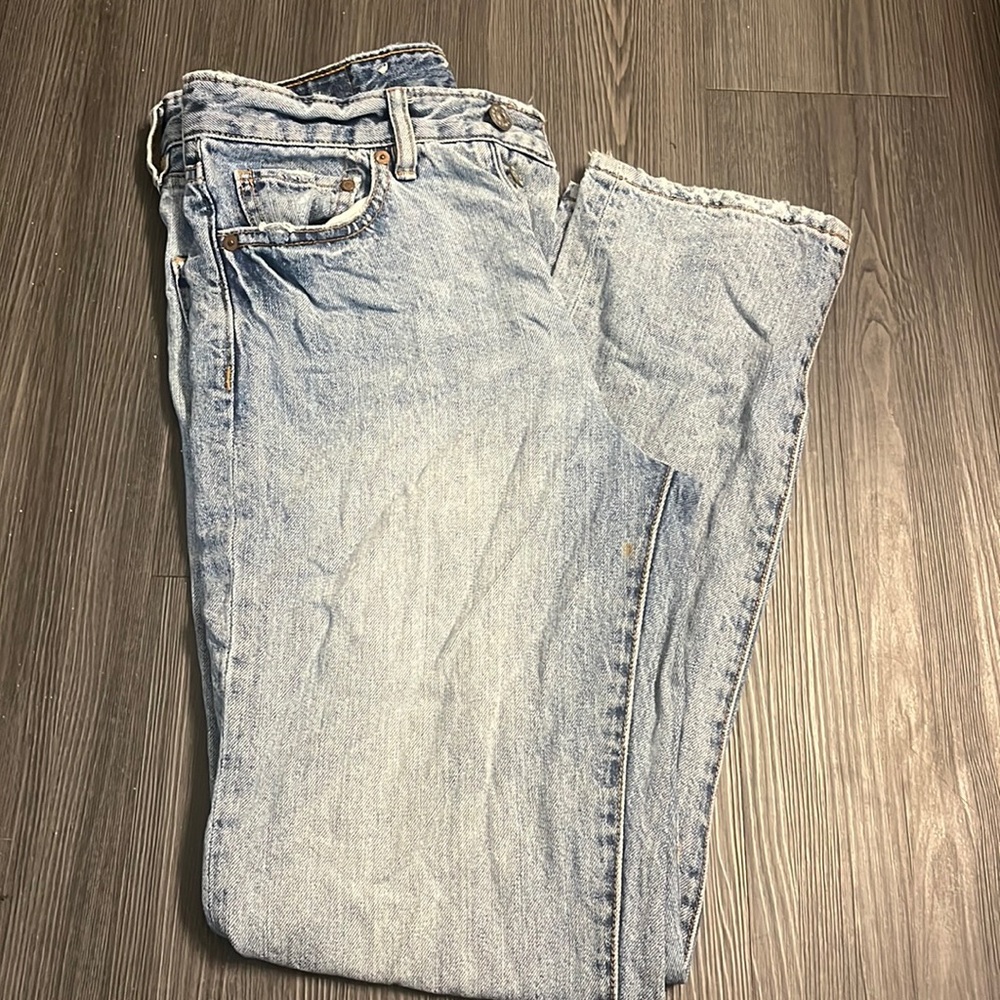 Blue denim jeans
